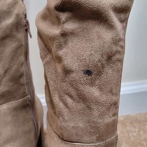 Wild Diva Taupe Faux Suede Knee High Boots - Picture 5 of 6
